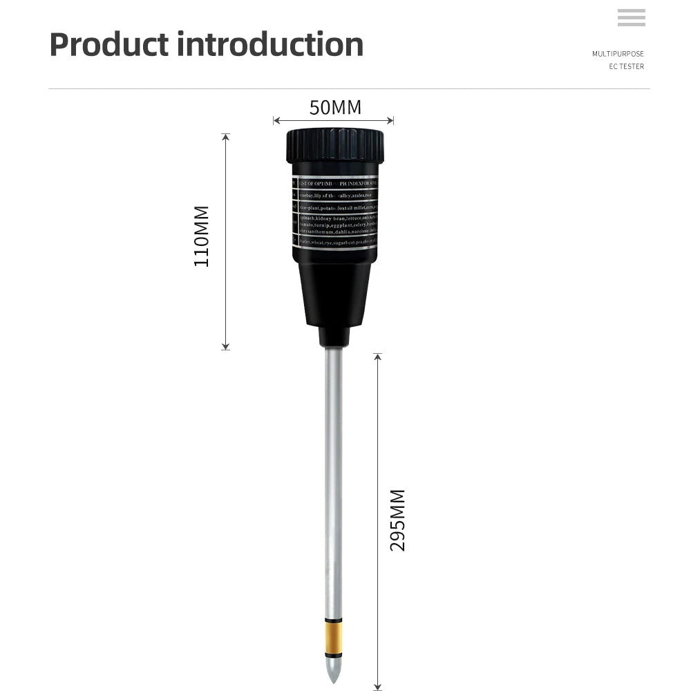 Handheld Digital Soil PH & Moisture Tester Waterproof Meter for Garden Plants