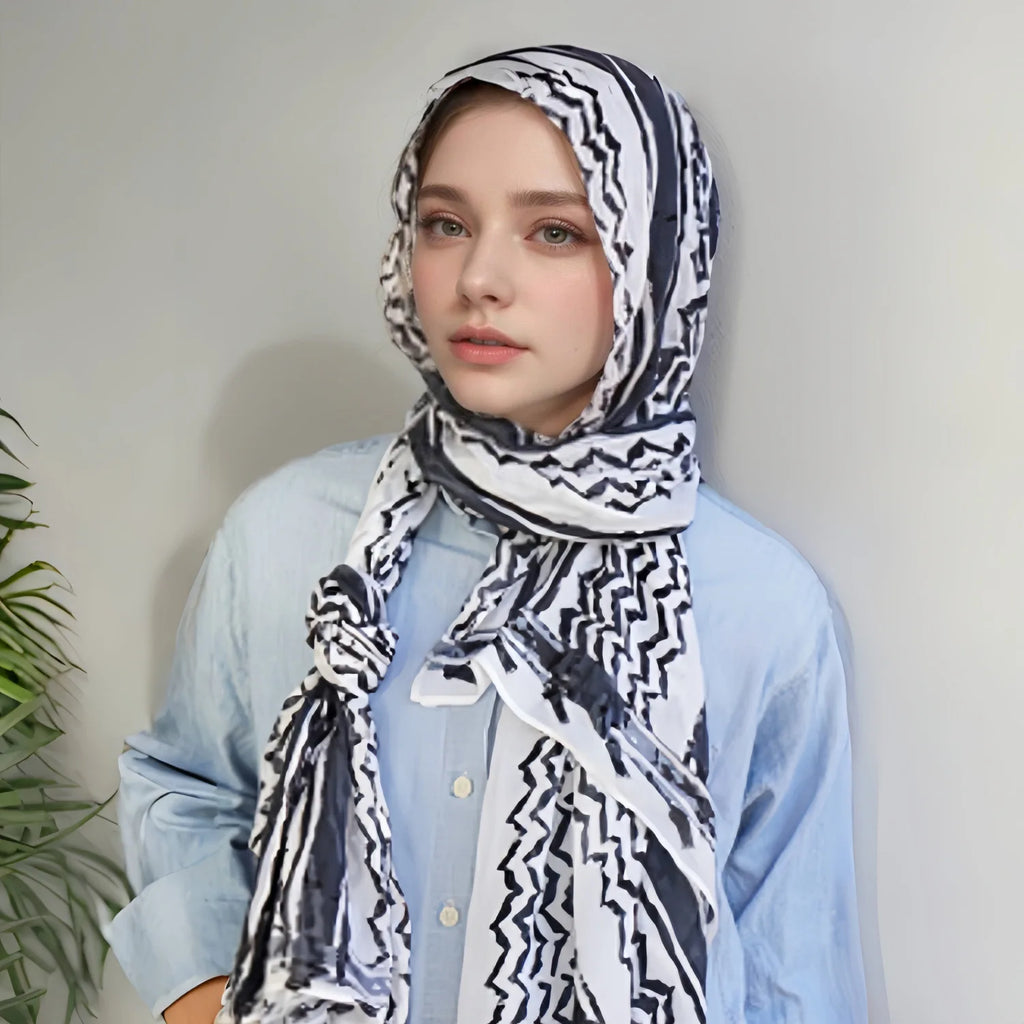 CowLost | watercolor-hijab-print-women-bohemian-soft-muslim-hijab |1