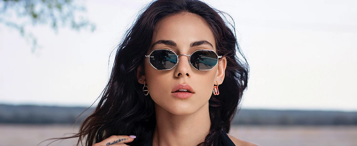 CowLost | zenottic-retro-small-polygon-polarized-sunglasses-women-metal-uv400 |9