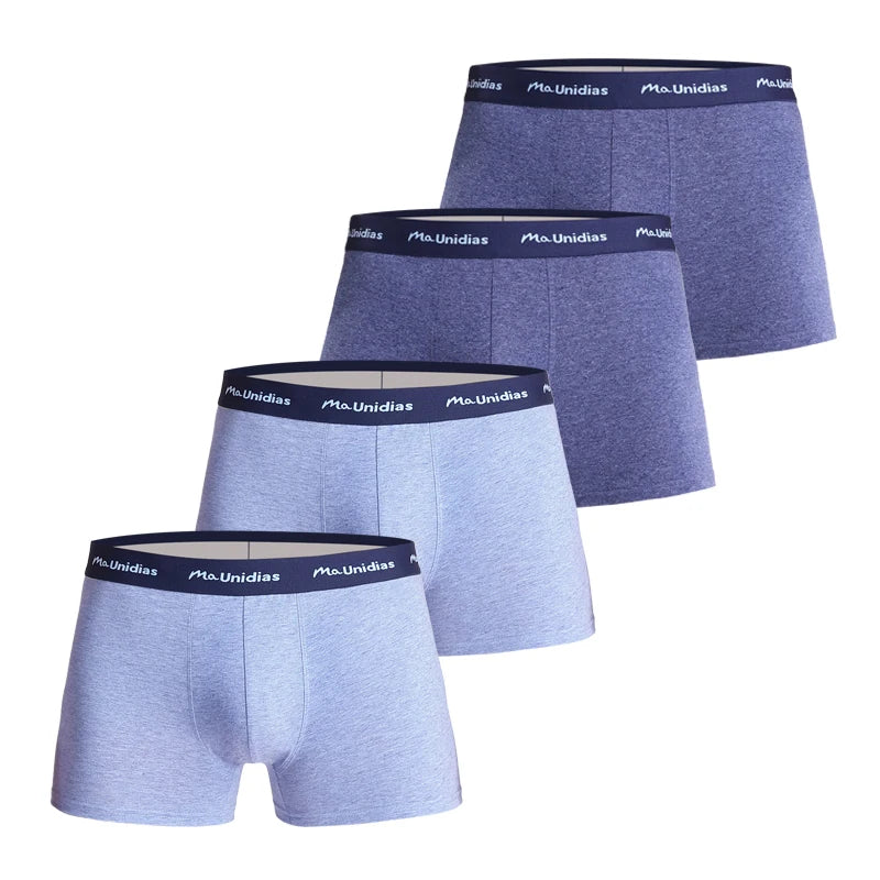 CowLost | 4pcs-solid-color-mens-boxer-briefs-cotton |12
