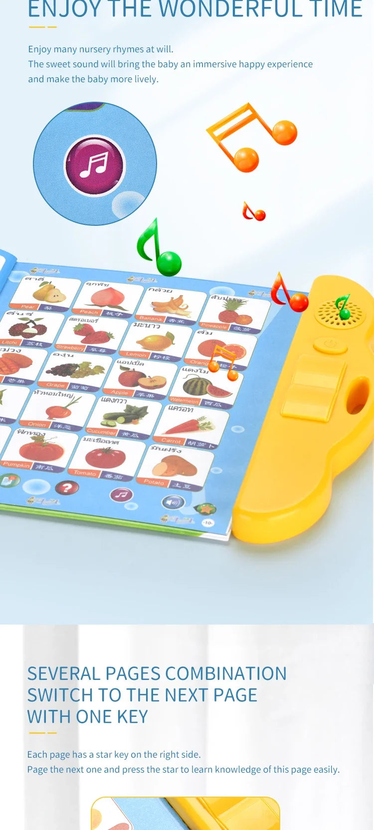 CowLost | pens-product_id-3-in-1-educational-story-notebook-with-reading-pen-thai-chinese-english-learning-machine |13