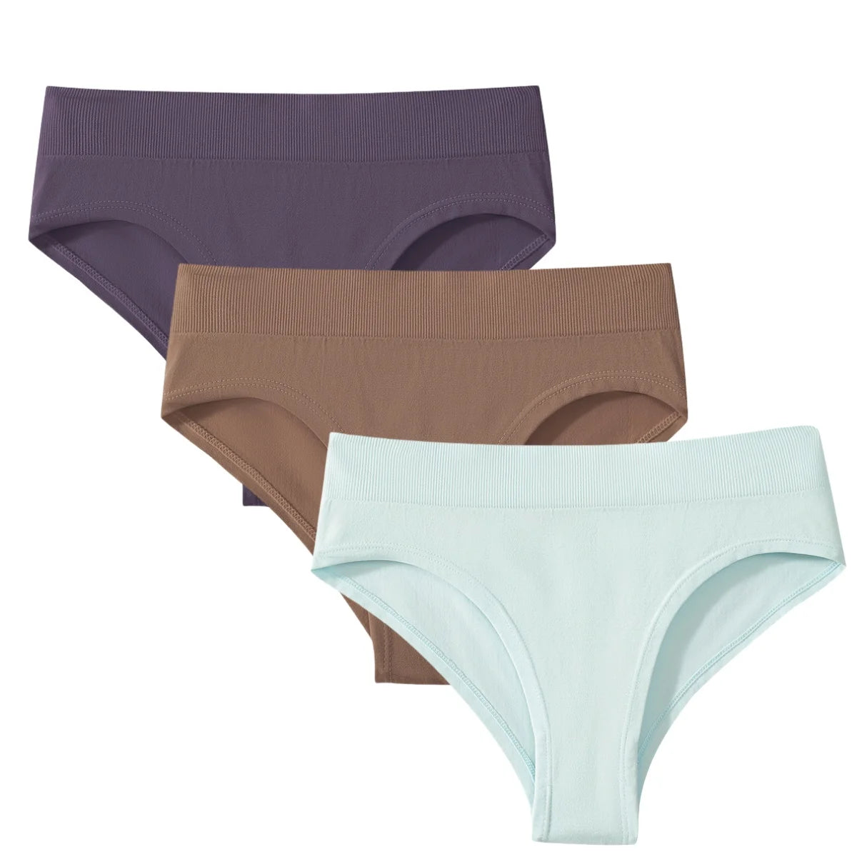 CowLost | product_id-3pcs-womens-high-rise-solid-color-briefs-panties-plus-size-s-3xl |12