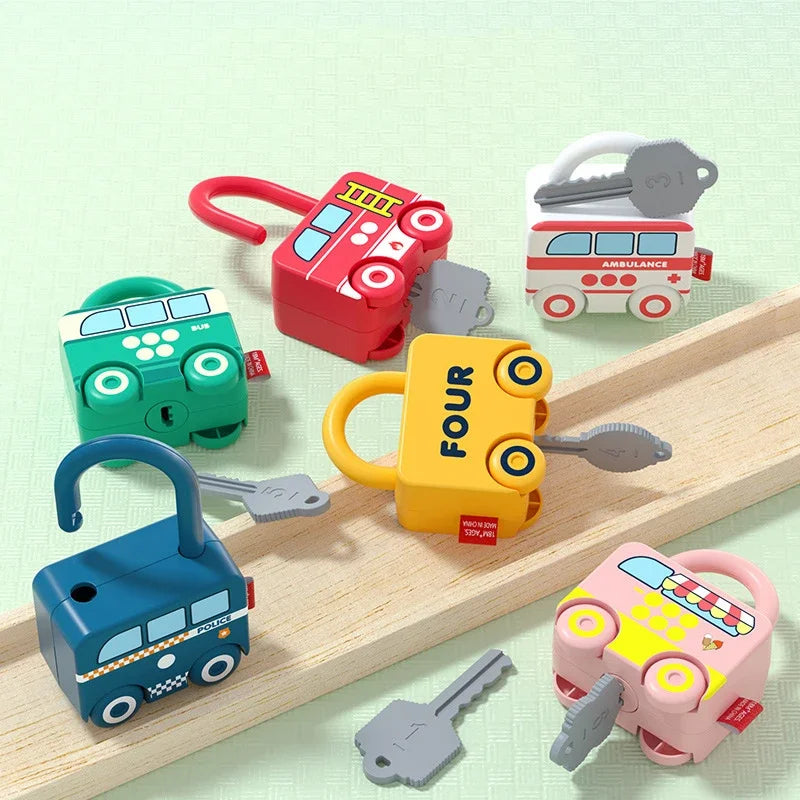 Montessori Baby Learning Lock with Key Number Matching Educational Toy for Kids 1-3 Years