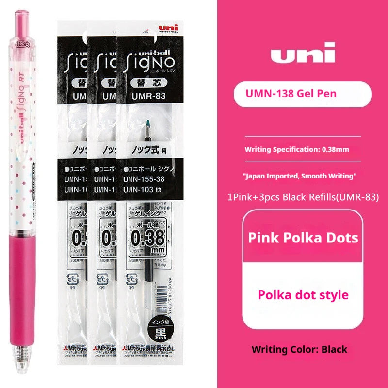 CowLost | product_id-uni-ball-signo-umn-138s-limited-polka-dot-gel-pen-0-38mm-retractable-fine-point-assorted-colors |31