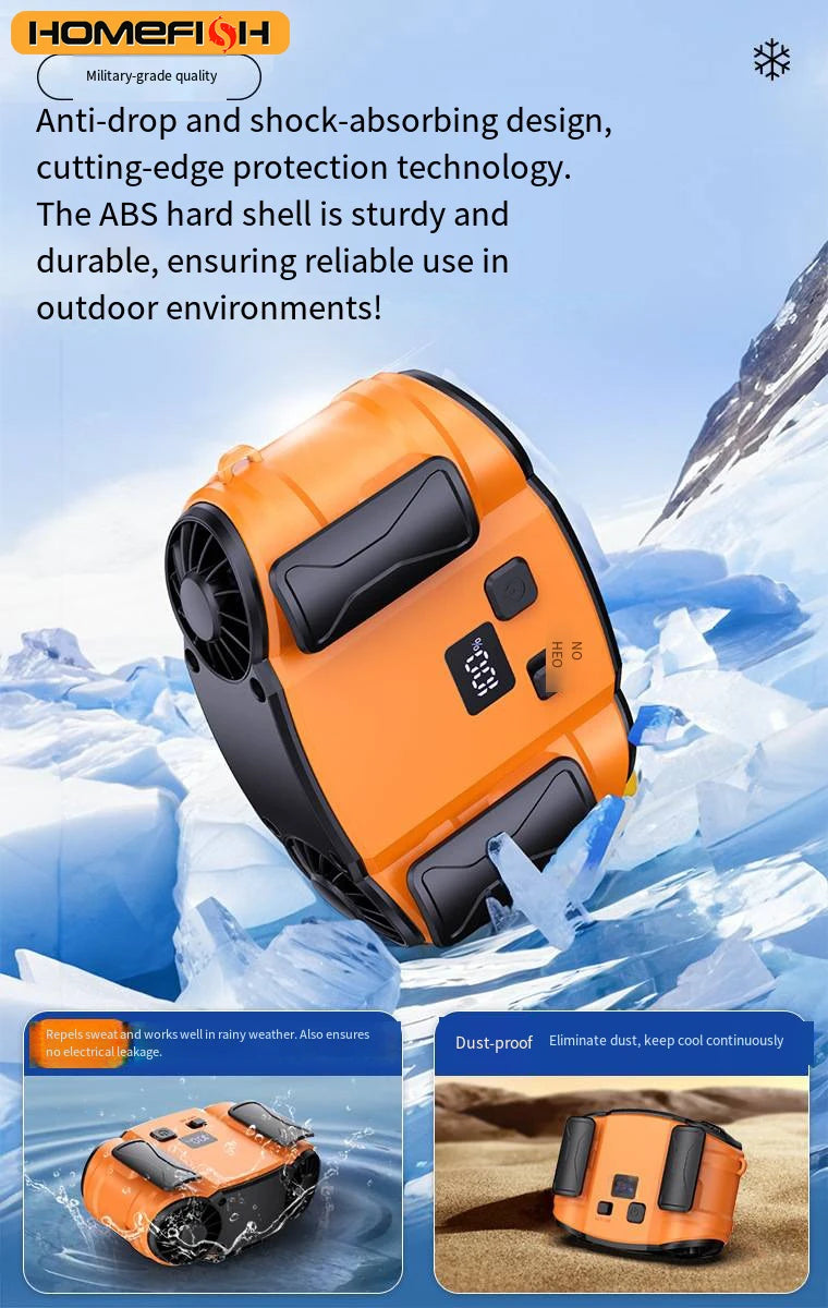 CowLost | product_id-portable-usb-rechargeable-mini-neck-fan-with-waist-clip-power-bank-led-light-for-outdoor-sports-and-camping |4