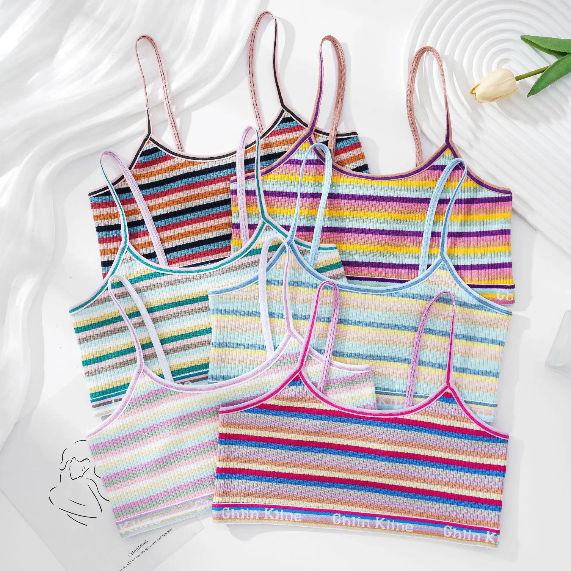 CowLost | product_id-women-s-cotton-thin-striped-wireless-breathable-no-pad-bralette |7