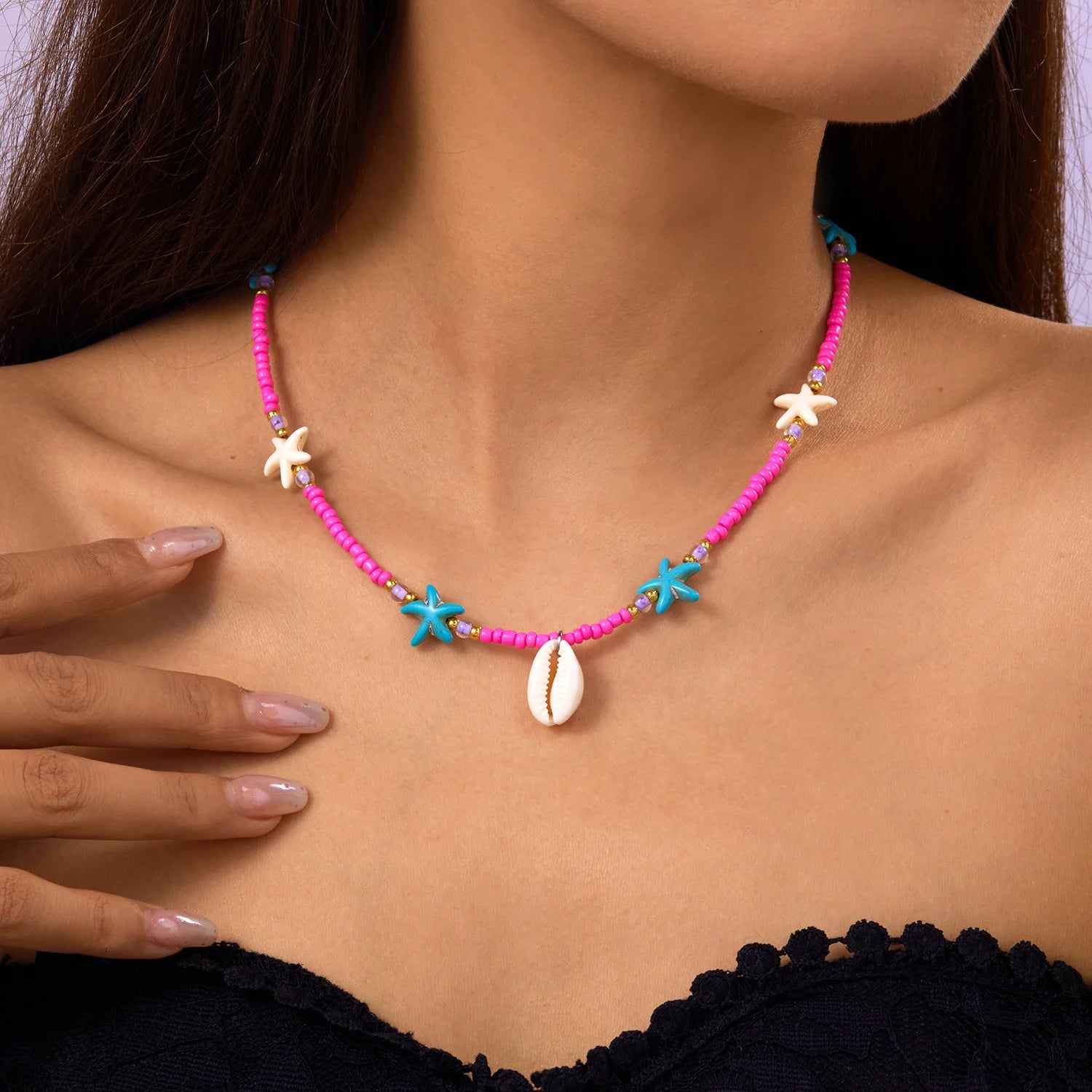CowLost | bohemian-colorful-rice-beads-necklace-for-women |8
