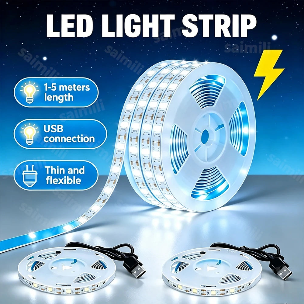 CowLost | night-lights-ambient-lighting-product_id-usb-5v-flexible-cuttable-led-light-strip-with-adhesive-for-tv-backlight-cabinet-bedroom-kitchen-lighting |1