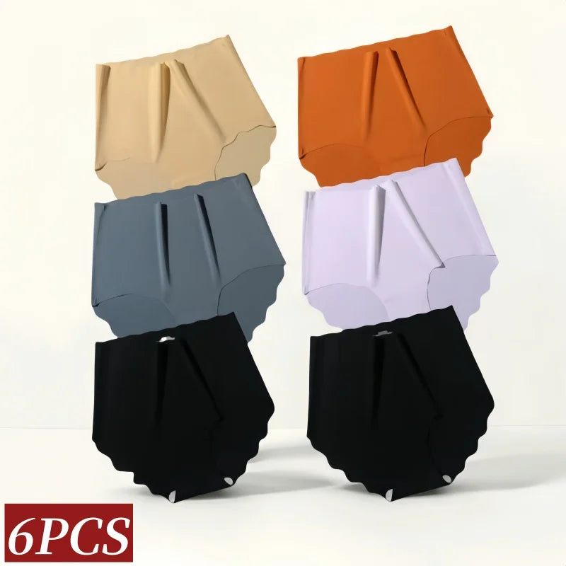CowLost | product_id-6pcs-women-high-waist-seamless-ice-silk-briefs-m-xxl |2