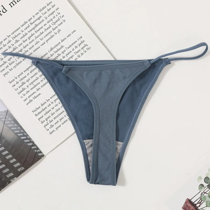 CowLost | product_id-4pcs-women-seamless-low-rise-solid-color-g-string-bikini-panties-t-back |13