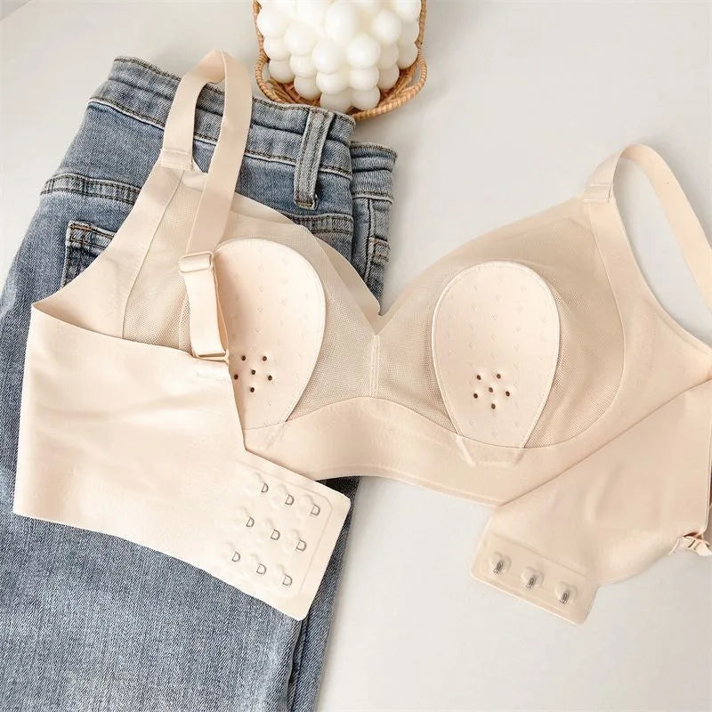 CowLost | thin-large-breasts-show-smaller-breasts-rabbit-ears-breathable-seamless-underwear-womens-small-breasts-push-up-bra |6
