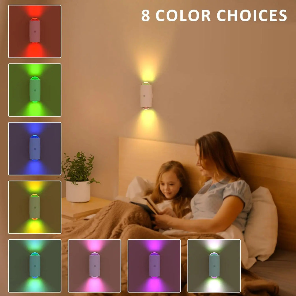 Rechargeable Motion Sensor Night Light with 3 Modes & 8 LED Effects for Indoor Use