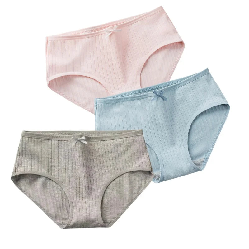 CowLost | product_id-3pcs-women-low-waist-solid-briefs-breathable-cotton-panties |34