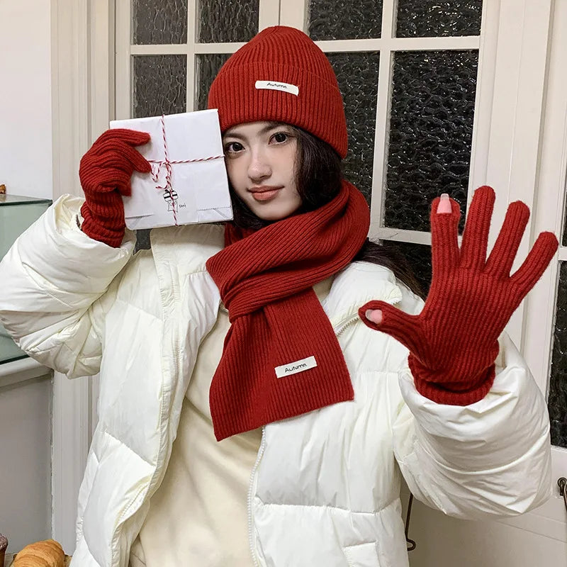 CowLost | knit-neck-scarf-gloves-caps-three-piece-set-for-women-men |3