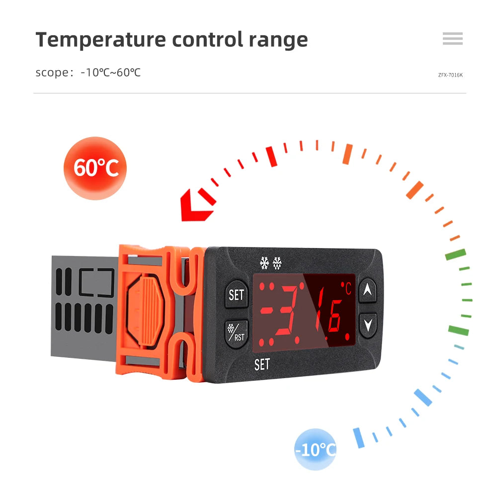 Digital Temperature Controller Thermostat AC 110V/220V DC 12-24V Relay LED Heating Cooling Thermoregulator