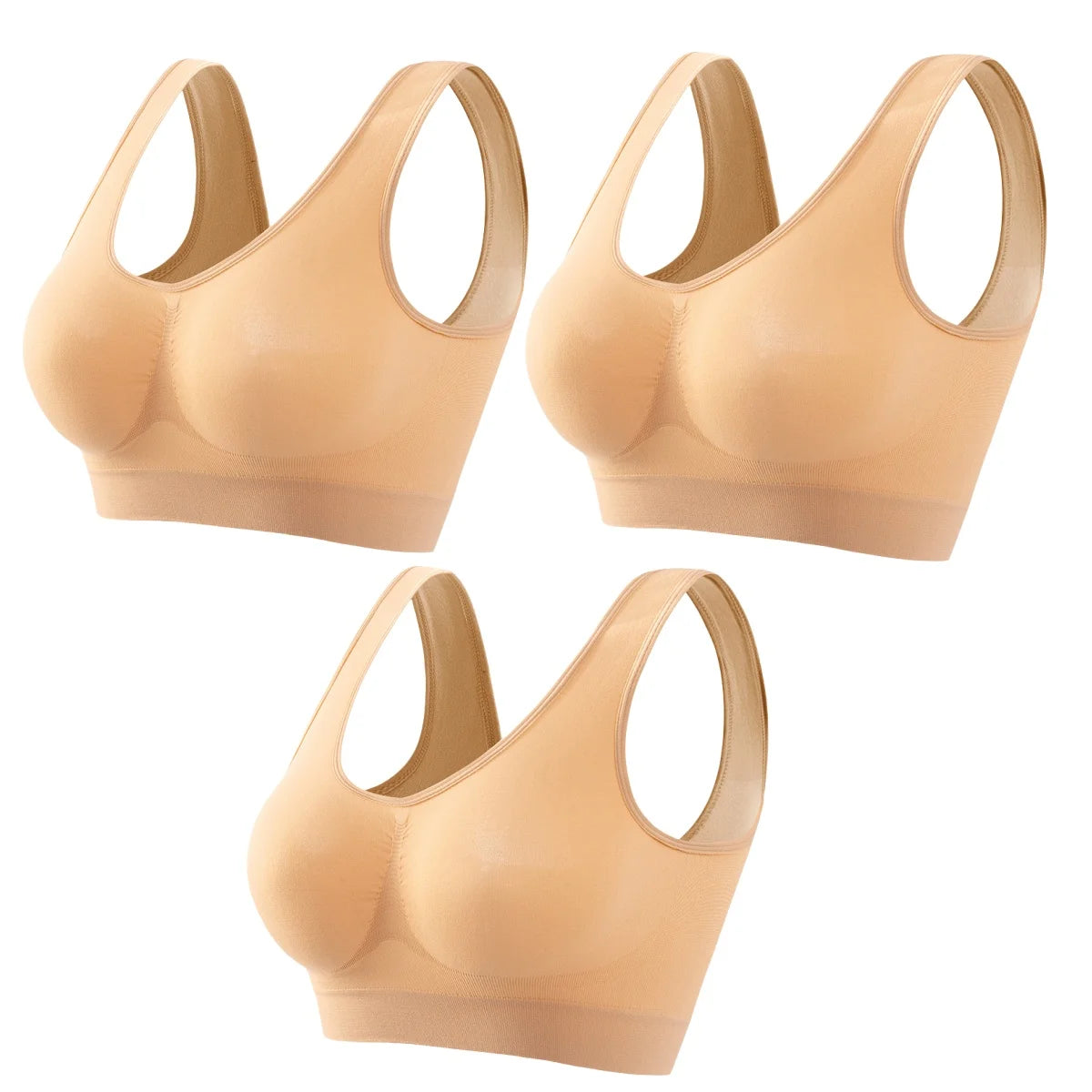 CowLost | product_id-3pcs-seamless-wireless-plus-size-crop-top-bra-set-s-5xl-breathable-sport-brassiere |16