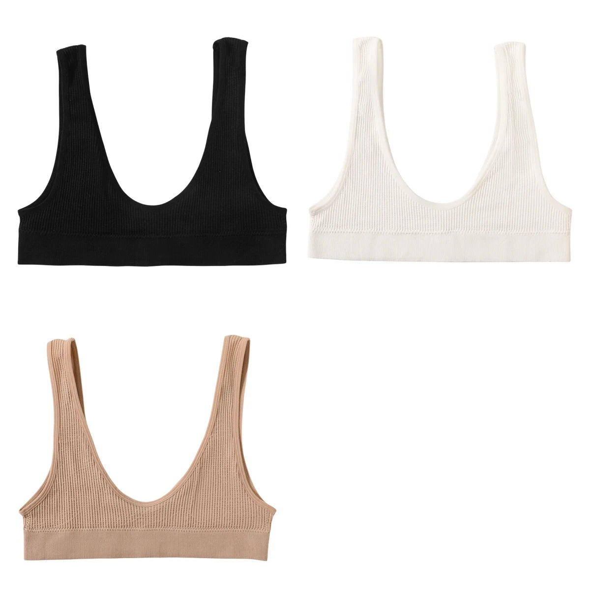 CowLost | product_id-3pcs-seamless-wireless-push-up-u-shape-bras-for-women-comfort-sport |17