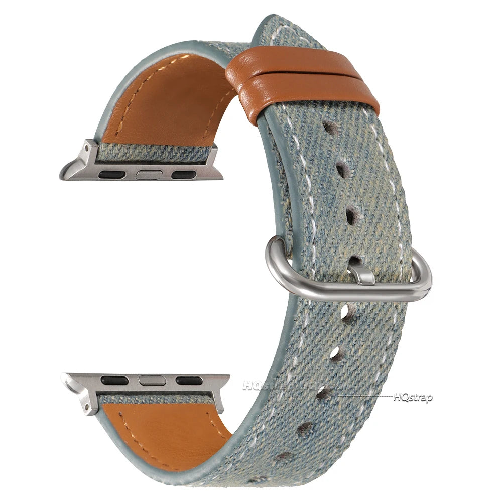 CowLost | watch-bands-product_id-hqstrap-sailcloth-denim-leather-watch-band-for-apple-watch-series-10-5-38-49mm |9