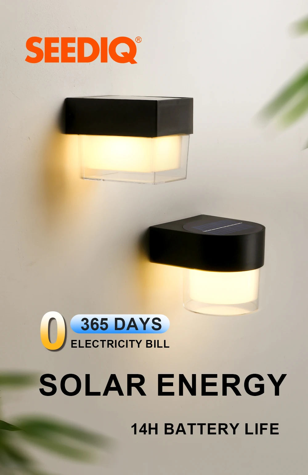 CowLost | seediq-solar-outdoor-wall-light-ip65-waterproof-led-facade-wall-lamp-4w-wireless-street-porch-garden-lighting |7