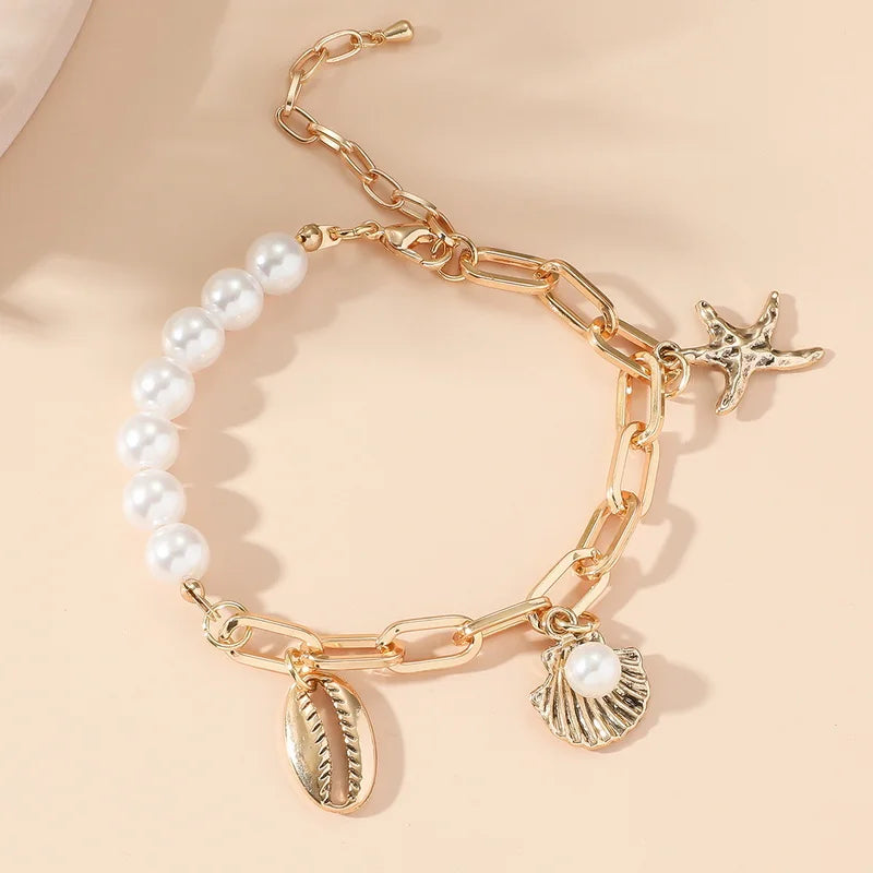CowLost | bohemian-shell-bracelet-for-women-starfish-conch-irregular-stone-beads |6