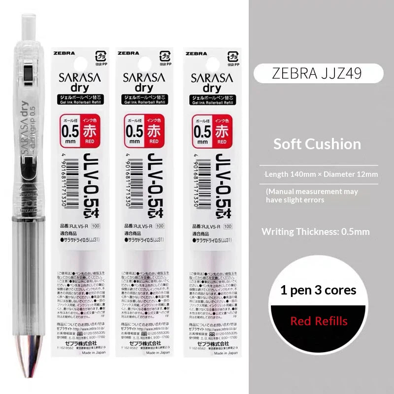 CowLost | product_id-zebra-jjz49-quick-dry-gel-pen-0-4-0-5mm-retractable-cushion-grip-transparent-design-for-exams-writing |20