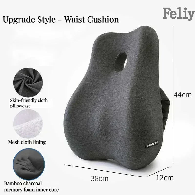 CowLost | memory-foam-office-chair-cushion-car-seat-support-waist-pillow-massage-lumbar-pain-relief-cushion-slow-rebound-orthopedic-pillow |35