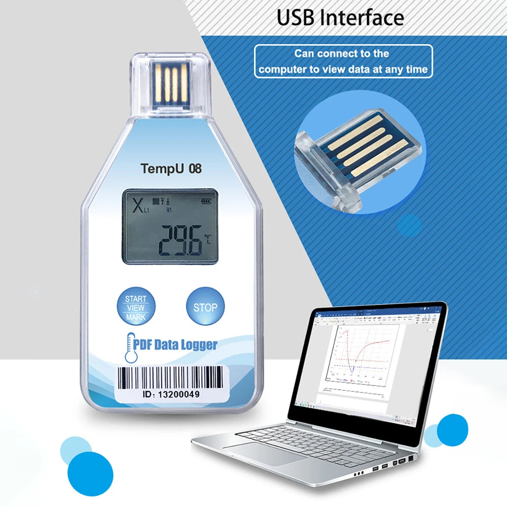 TempU08B USB Temperature & Humidity Data Logger 32000 Sets for Warehouse Storage