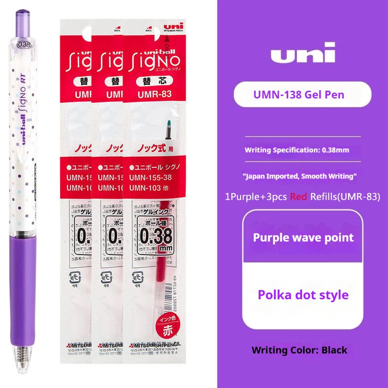 CowLost | product_id-uni-ball-signo-umn-138s-limited-polka-dot-gel-pen-0-38mm-retractable-fine-point-assorted-colors |50