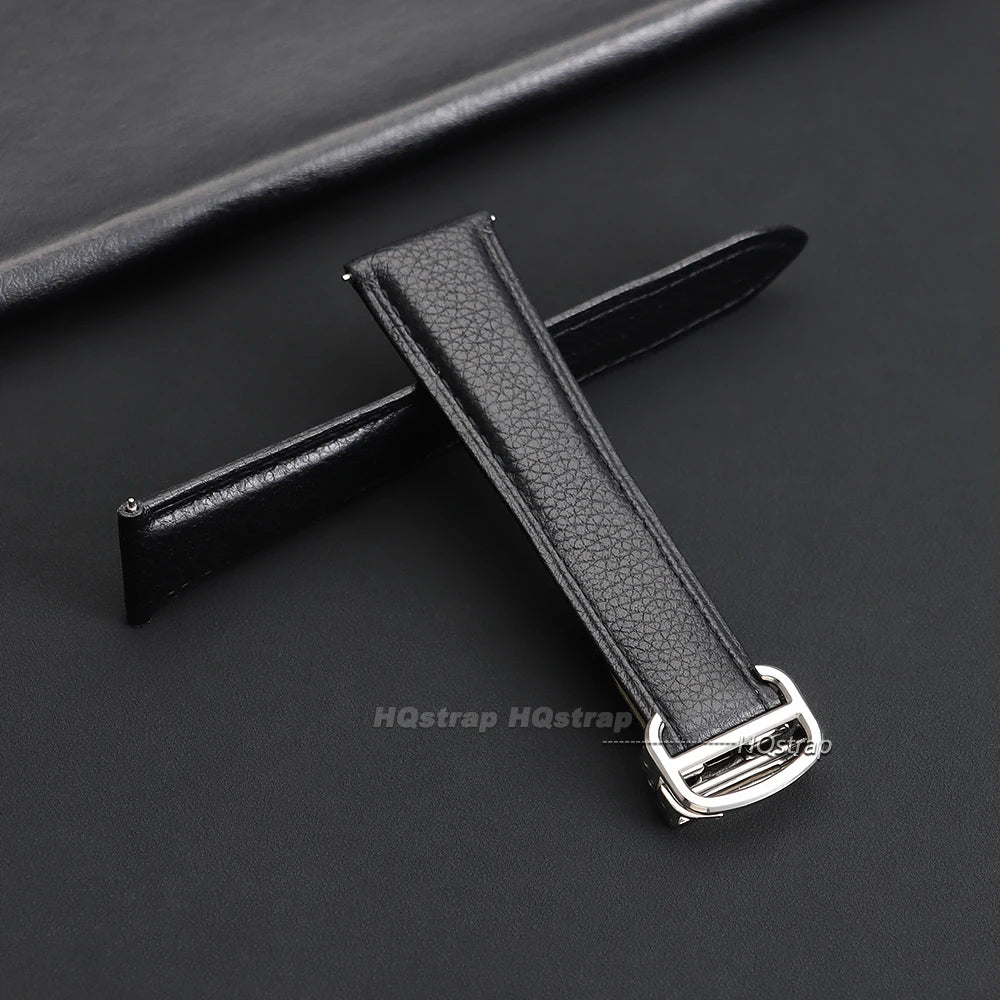 CowLost | product_id-leather-watch-strap-for-cartier-tank-16-22mm-lychee-textured-cowhide-with-folding-buckle-unisex |4