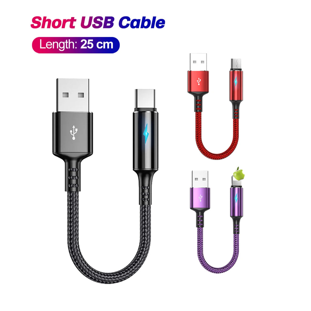 CowLost | product_id-25cm-fast-charging-nylon-micro-usb-type-c-data-cable-for-ios-android-phones |1