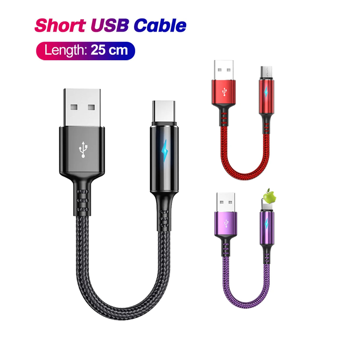 CowLost | product_id-25cm-fast-charging-nylon-micro-usb-type-c-data-cable-for-ios-android-phones |1