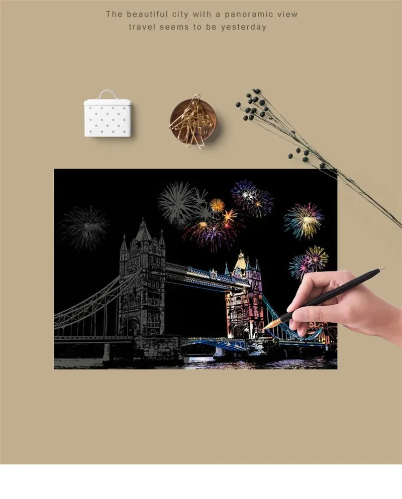 CowLost | product_id-4-piece-a4-diy-scratch-painting-set-landscapes-cities-animals |17