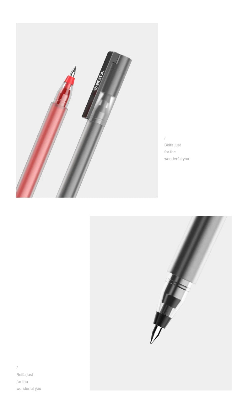 CowLost | product_id-beifa-5-10pcs-0-5mm-gel-pens-black-blue-red-ink-refills-large-capacity-water-based-office-school-pens |8