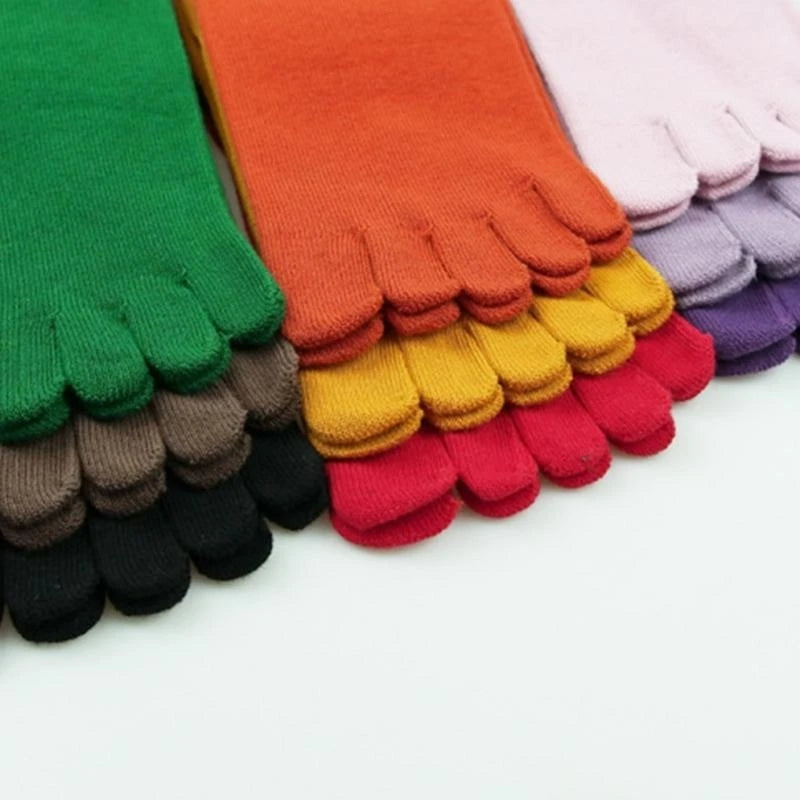 CowLost | product_id-women-s-autumn-breathable-cotton-five-finger-long-tube-toe-socks |10