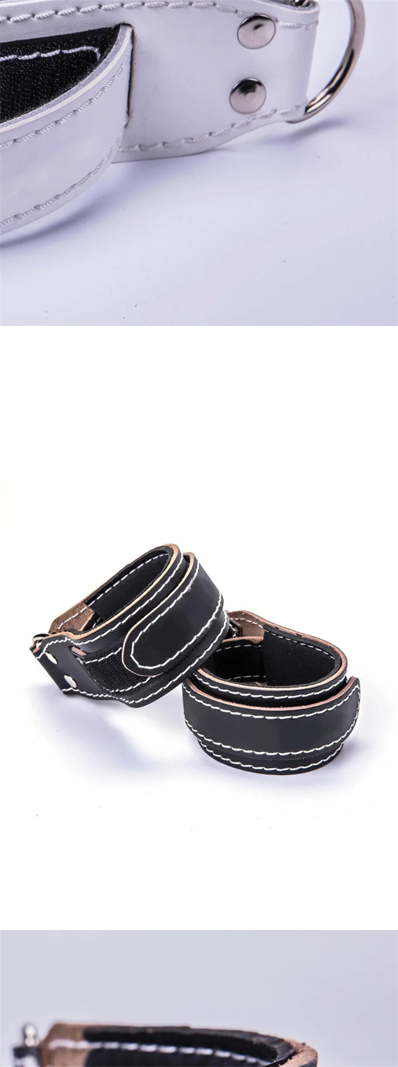 CowLost | sporting-goods-adjustable-leather-ankle-strap-cuffs-for-cable-machine-attachment |16