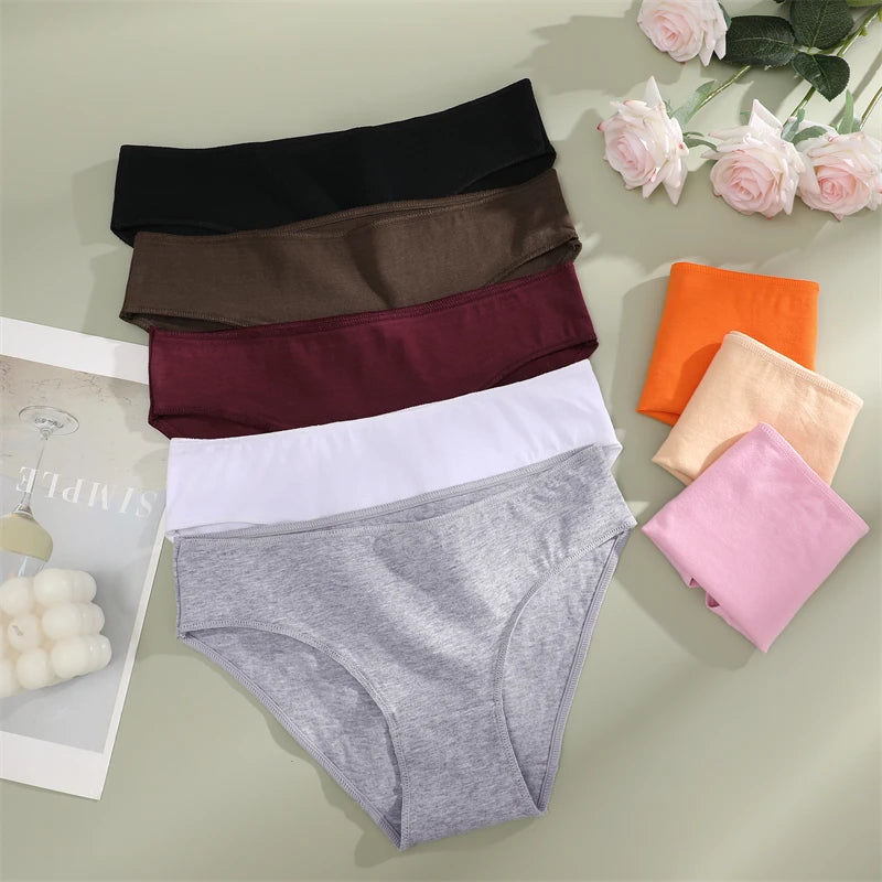CowLost | activewear-pants-4pcs-womens-low-waist-cotton-seamless-stretchy-panties-set |8