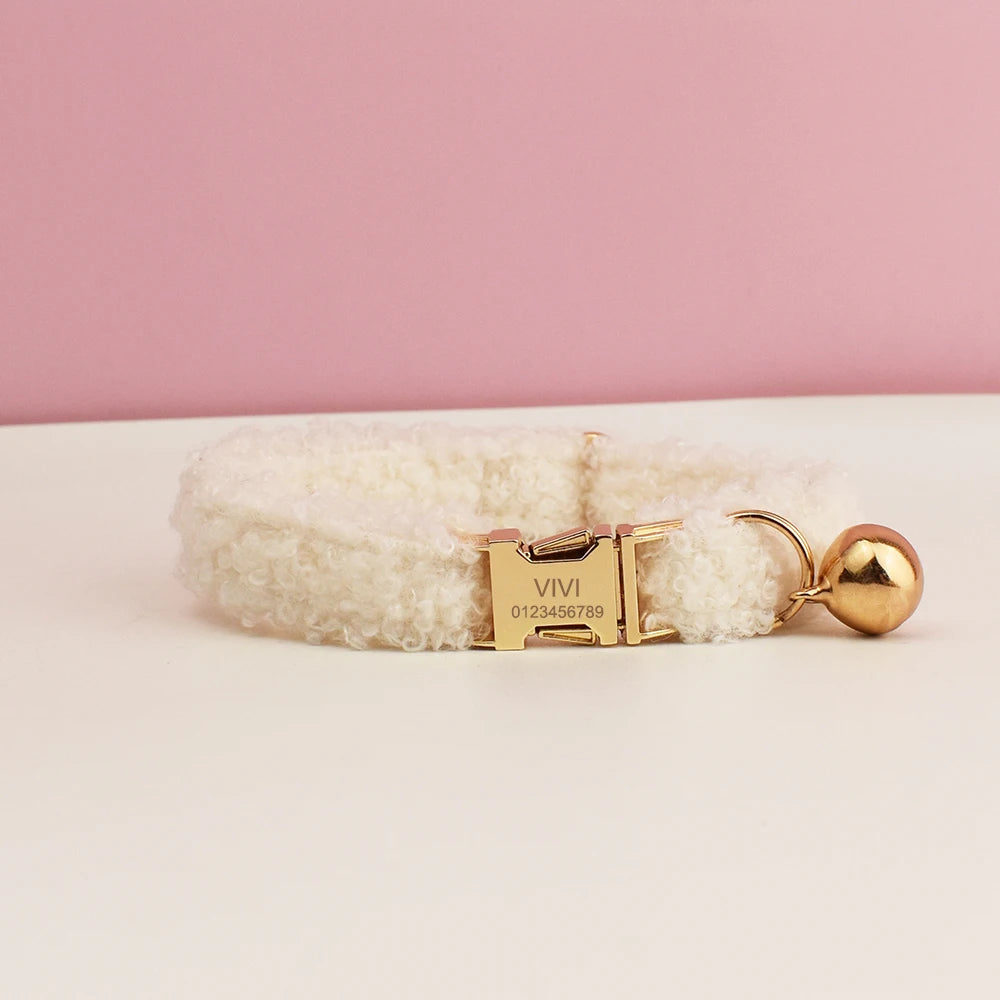 CowLost | cat-furniture-personalized-teddy-cat-collar-with-bell-and-name-plate |9
