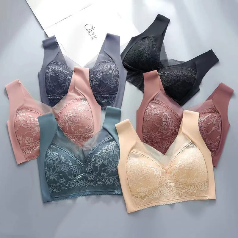 CowLost | product_id-seamless-wire-free-lace-bra-with-thin-molded-cups-comfortable-fit-small-to-large-sizes |1