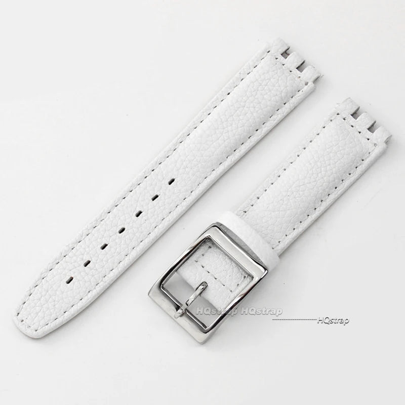 CowLost | bracelets-product_id-17mm-genuine-leather-watch-strap-for-swatch-lychee-band-brown-unisex-wristband |13