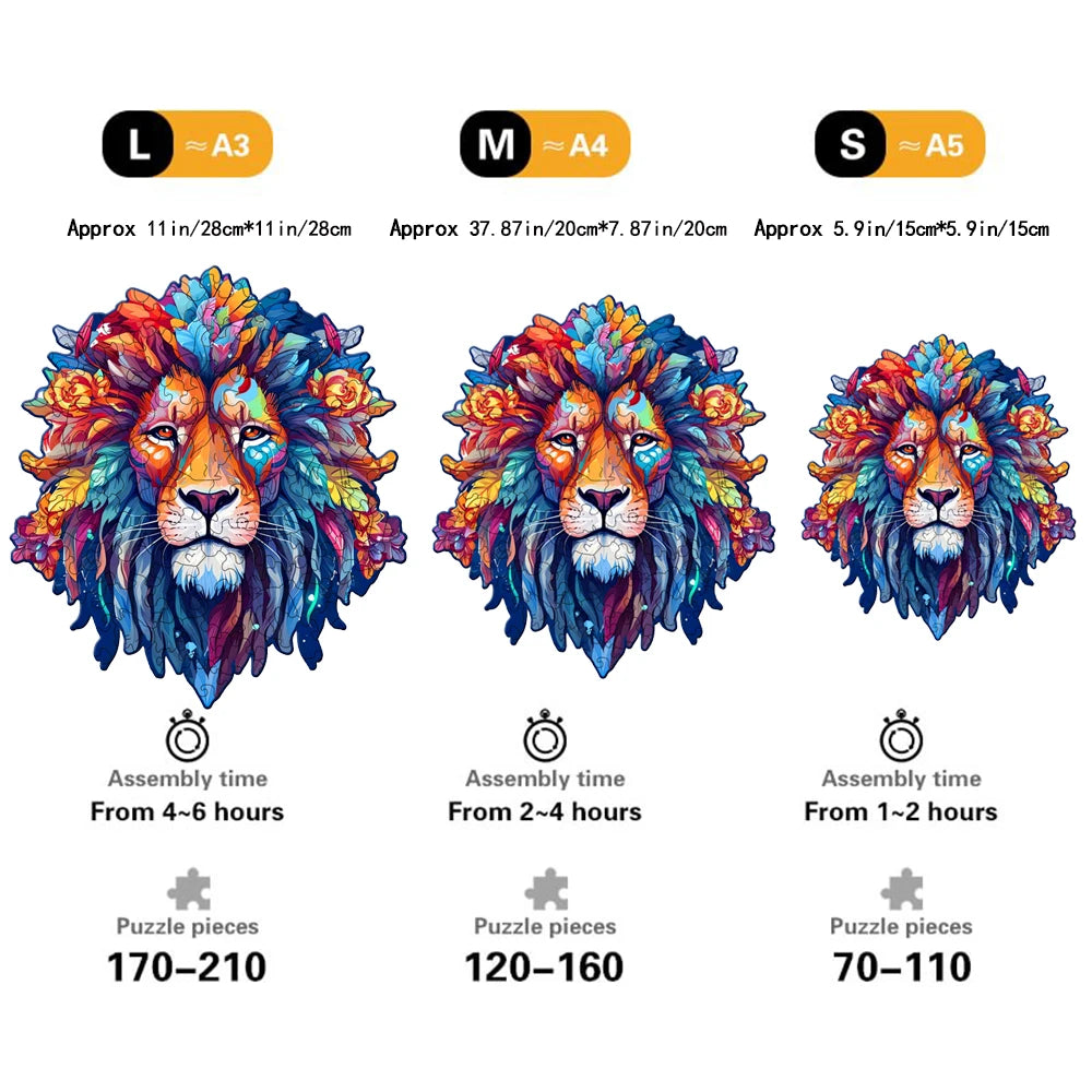 CowLost | product_id-3d-wooden-lion-puzzle-model-for-assembly-and-decompression |5