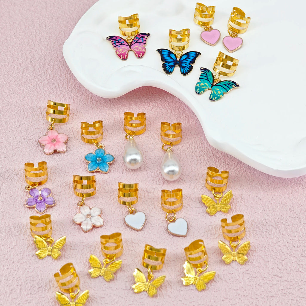 CowLost | 20pcs-butterfly-braid-clips-crystal-dreadlock-hair-accessories |4