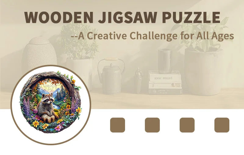 CowLost | product_id-eco-friendly-wooden-raccoon-forest-animals-jigsaw-puzzle-for-adults-unique-shapes-4-6-hour-assembly |6