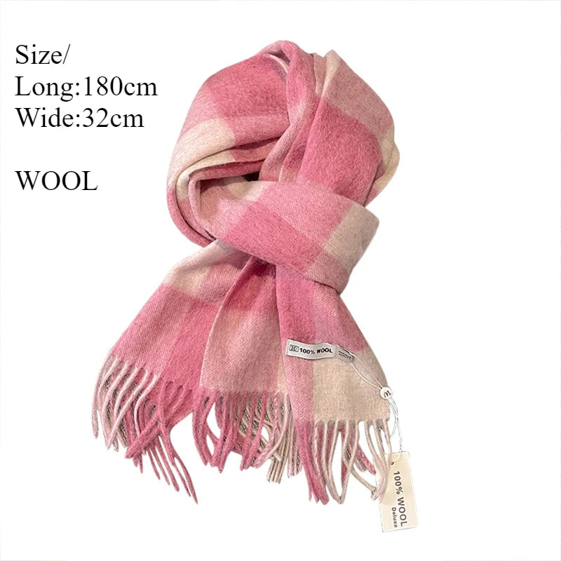 CowLost | australian-wool-winter-plaid-cashmere-scarf |5