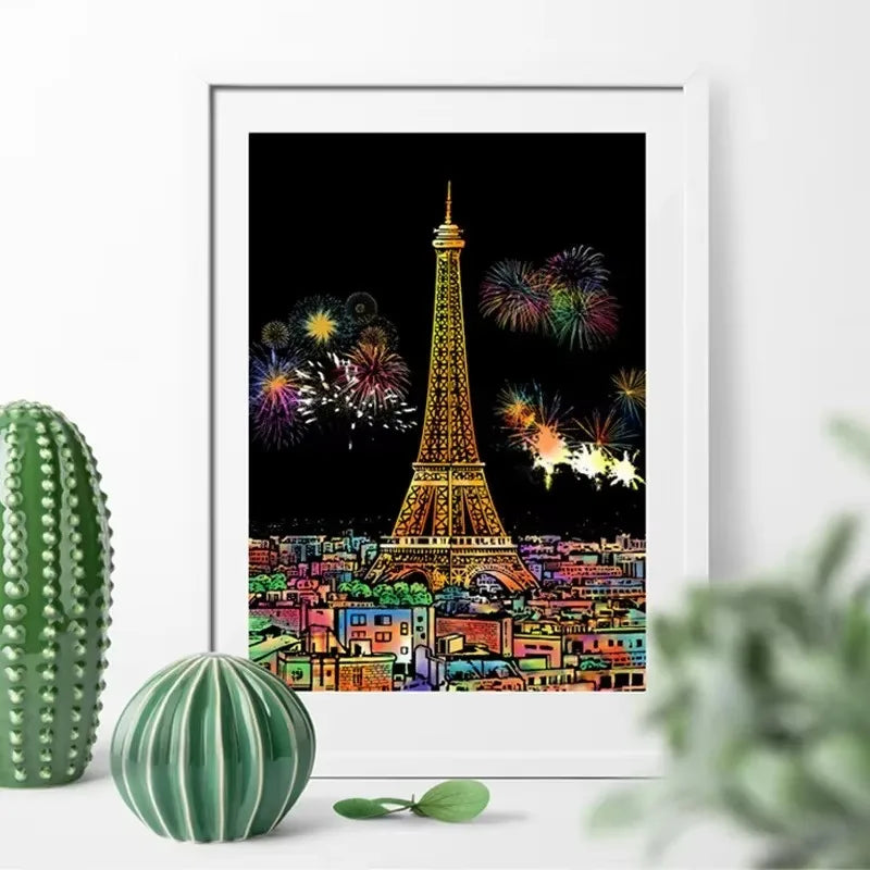 CowLost | product_id-4-piece-a4-diy-scratch-painting-set-landscapes-cities-animals |5
