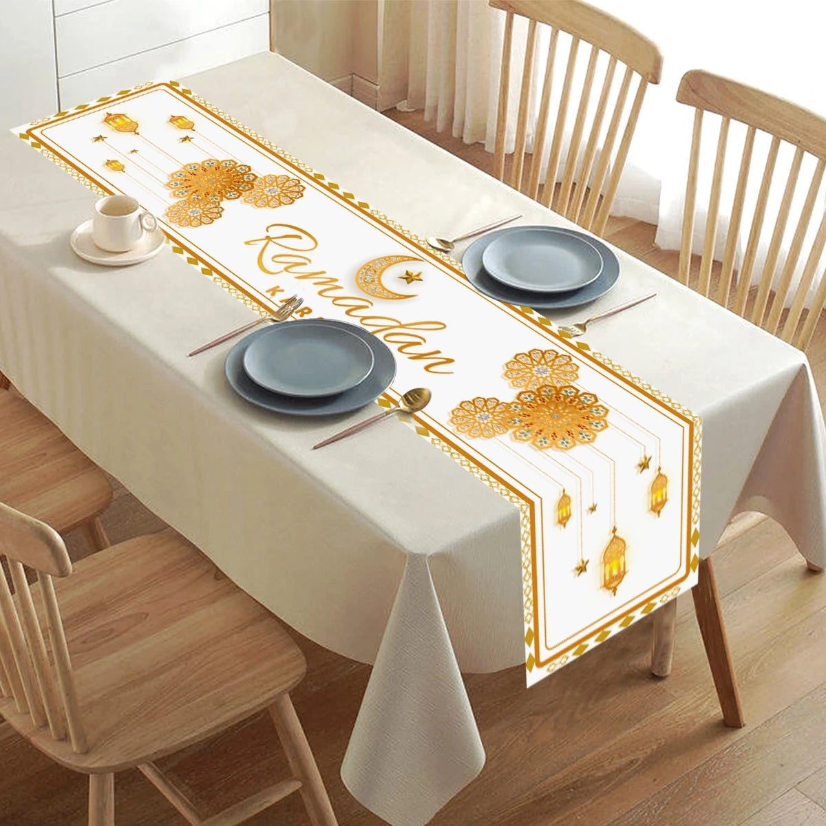 CowLost | ramadan-table-runner-eid-mubarak-decoration |10