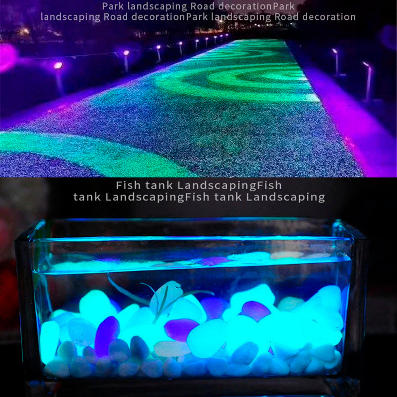 50pcs Glow in Dark Luminous Stones Garden Pebbles Fish Tank Aquarium Decoration