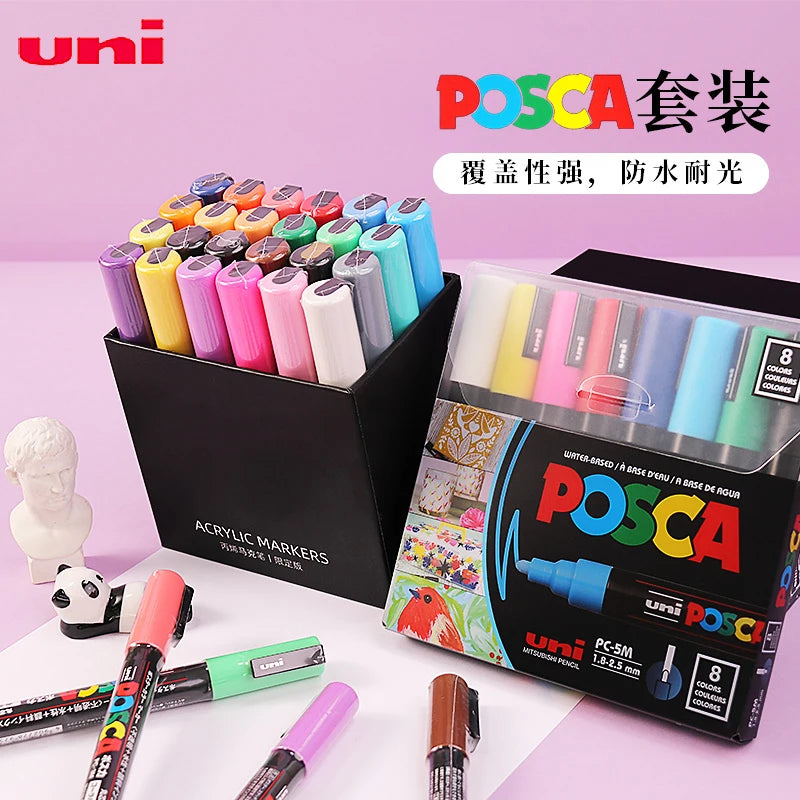CowLost | product_id-uni-posca-paint-marker-pens-set-pc-1m-pc-3m-pc-5m-pc-8k-pc-17k-16-colors-art-markers-for-graffiti-drawing |1