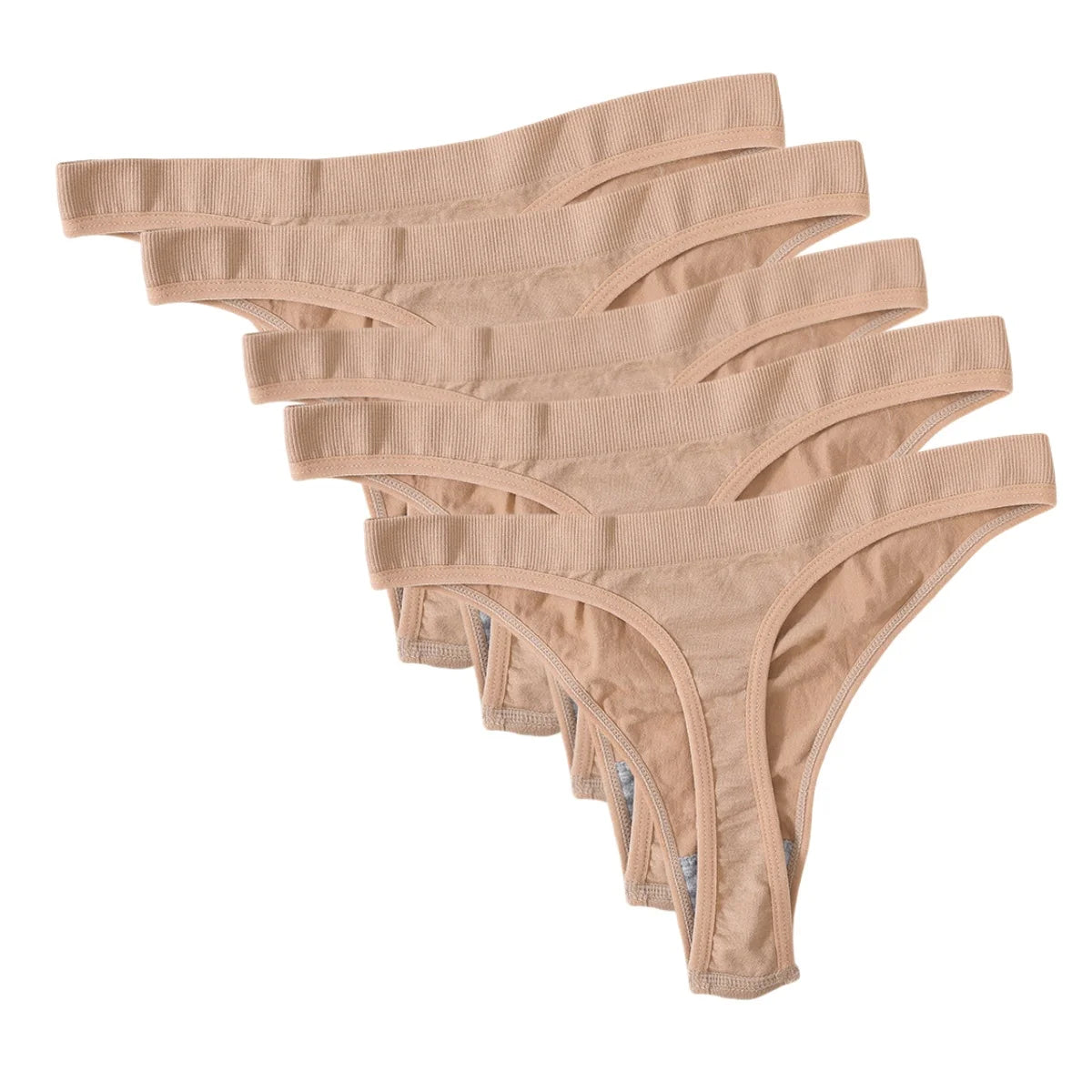 CowLost | product_id-5pcs-brazilian-high-waist-sports-thong-g-string-panties-women-m-xl-solid-t-back-underwear-set |29