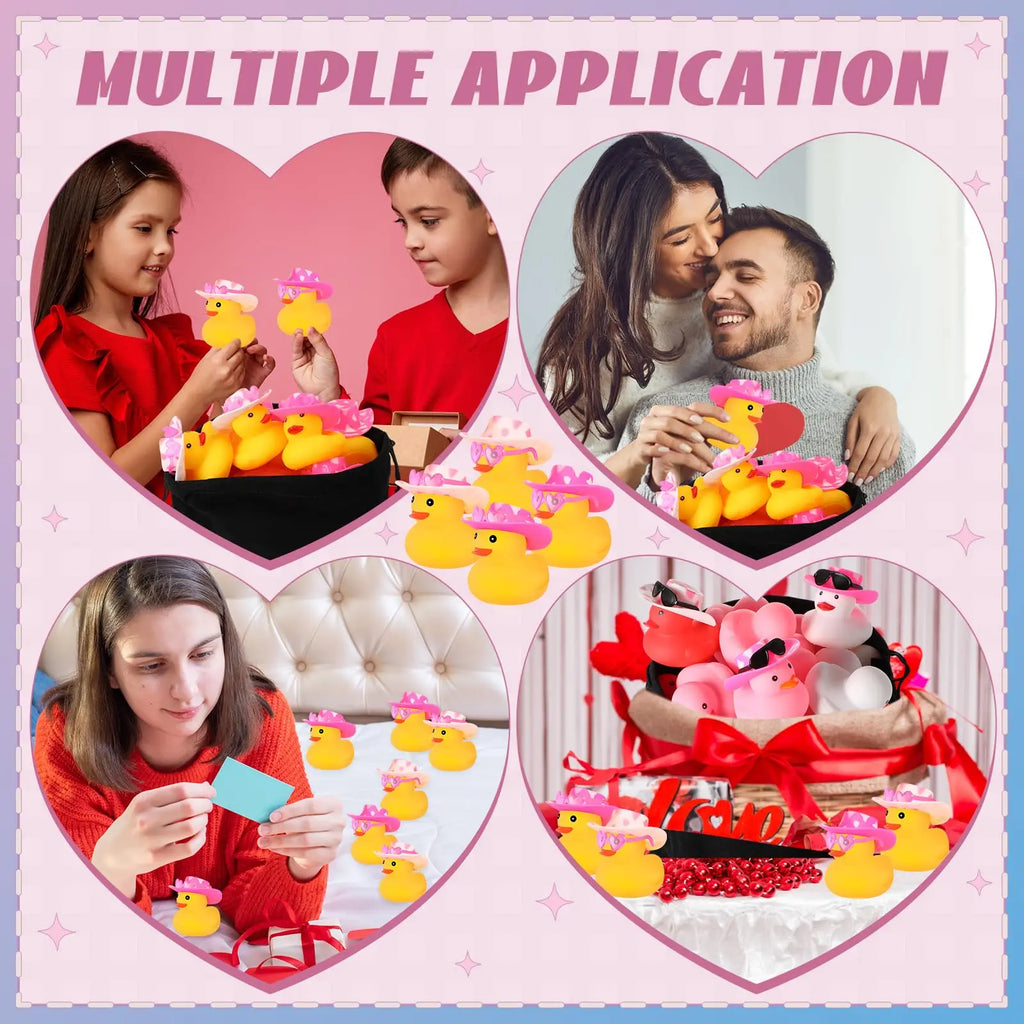 CowLost | product_id-24-48-pcs-pink-valentine-rubber-ducks-bath-toys-for-wedding-holiday-gifts |4