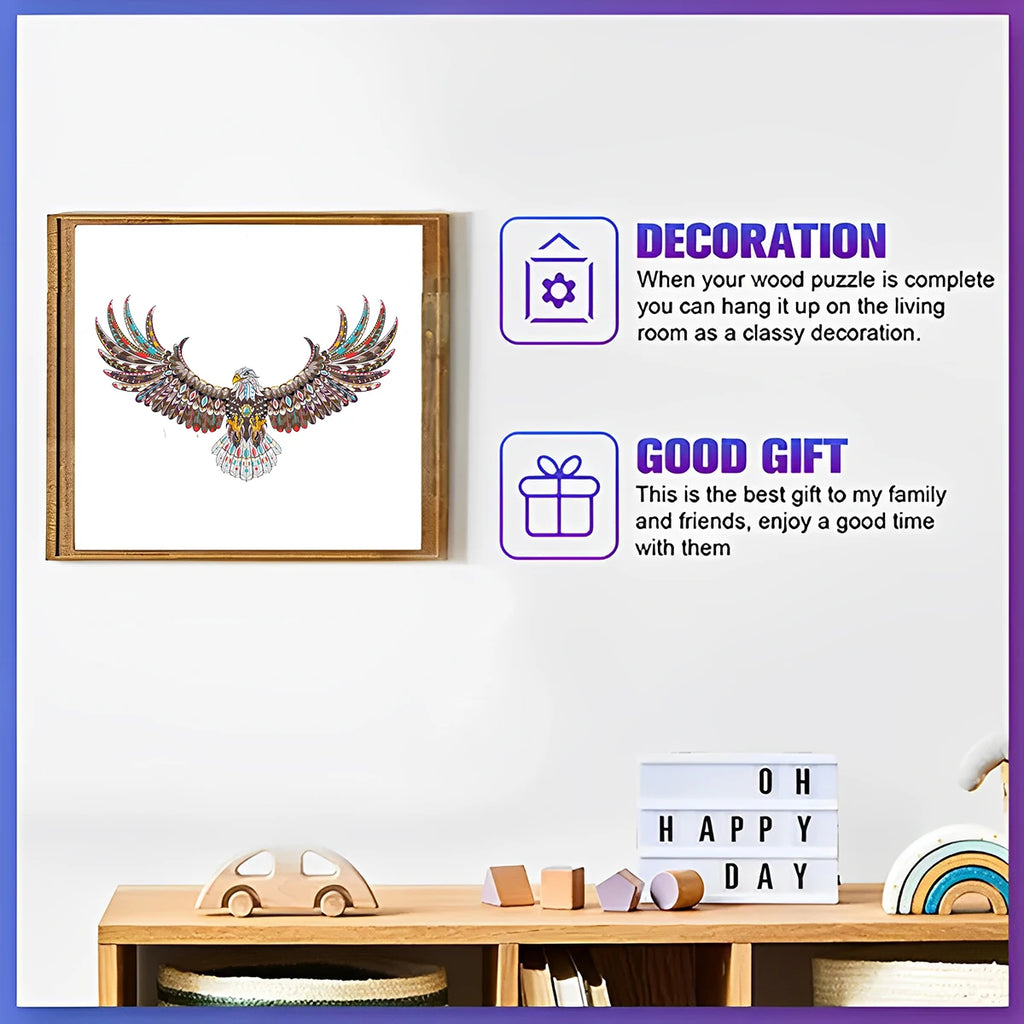 CowLost | product_id-eagle-pattern-wooden-3d-puzzle-toy-irregular-animal-shape-gift-for-adults-and-kids |3
